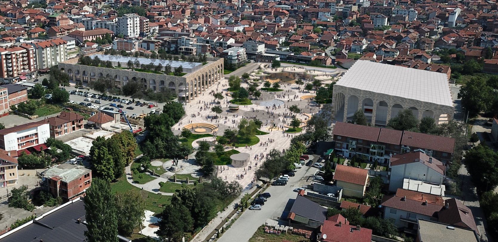 Реконструкция центральной площади города Ораховец, Косово